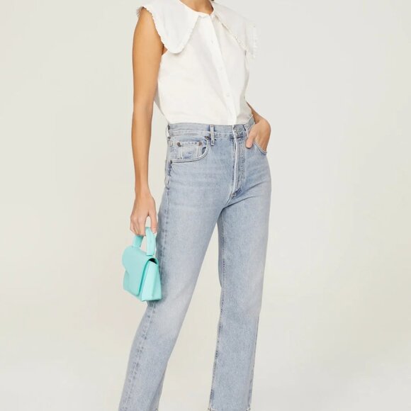 WeWoreWhat Ruffle Collar Cotton Poplin Button-Up - NWT, Optic White, XS - Picture 4 of 15